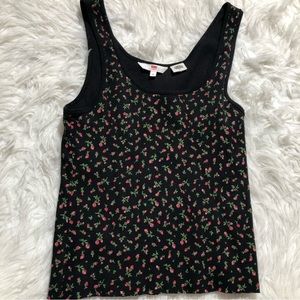 Levi’s floral tank top Medium M black flowers crop tops shirt summer spring